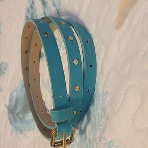 Teal skinny belt